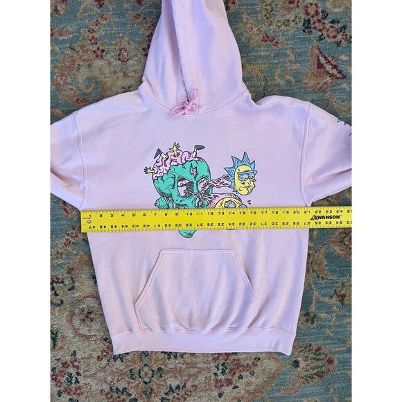 Rick and Morty Acid Skull Pink Hoodie Sweatshirt - Picture 8 of 10